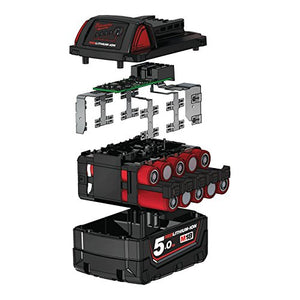 Batteria Milwaukee M18B5 5.0Ah Rossa Ioni Di Litio Black - Ilgrandebazar