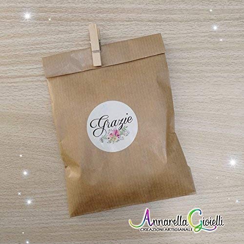 20 kit Confettata, sacchetti carta kraft, 10x16 centimetri, mollette,... - Ilgrandebazar