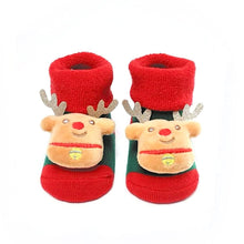 Carica l&#39;immagine nel visualizzatore di Gallery, Calze Natalizie Neonato, Calzini Antiscivolo Bambino/Bambina, Unisex, 0-12 Mesi (Babbo Natale)