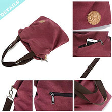 Carica l'immagine nel visualizzatore di Gallery, Myhozee Borsa Donna, Borse a Mano Tela Tracolla a Vino Rosso