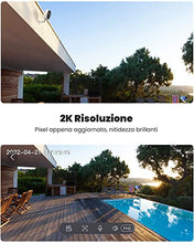 Carica l'immagine nel visualizzatore di Gallery, ieGeek 2K Telecamera Wi-Fi Interno / Esterno Batteria Senza Fili, Videocamera Sorveglianza con Visione Notturna a Colori, Allarme con Rilevamento del Movimento, Sirena, IP65, Audio a 2 Vie, SD/Cloud