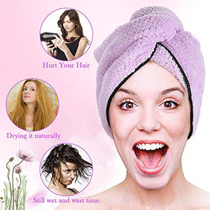Tencoz Asciugamano Capelli a Turbante, 2pcs a Turbante in Purple - Ilgrandebazar