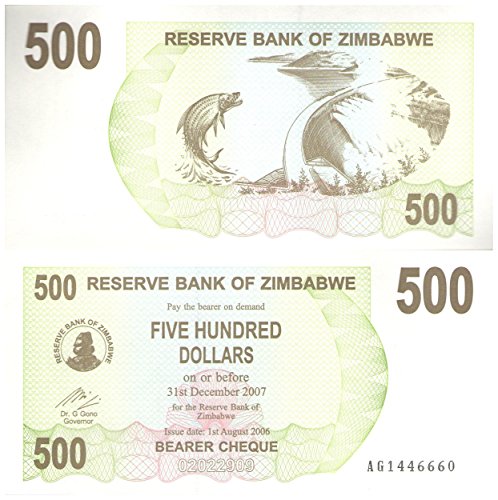 500 dollar collezione di banconote / Banca centrale dello Zimbabwe 2006-2007... - Ilgrandebazar