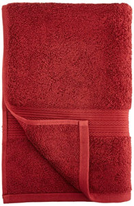 AmazonBasics - Set di 2 asciugamani da bagno che non sbiadiscono, Rosso - Ilgrandebazar