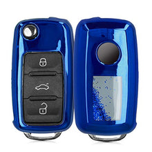 Carica l'immagine nel visualizzatore di Gallery, kwmobile Cover Copri-Chiave Glitter in movimento blu / metallizzato