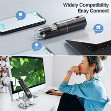 Carica l&#39;immagine nel visualizzatore di Gallery, Microscopio Digitale Wireless, YINAMA Microscopio Ingrandimento da 50X-1000X, 8 luci a LED, Mini Microscopio portatile, 2MP 1080P, compatibile con Android, iPad PC MAC Windows