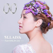 Carica l&#39;immagine nel visualizzatore di Gallery, Sllaiss 4 Paia Mini Orecchini Cerchio 925 Argento per Donne Piccolo Rotondo... - Ilgrandebazar