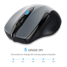 Carica l&#39;immagine nel visualizzatore di Gallery, TECKNET PRO Mouse Senza Fili, 2600DPI, Durata delle batterie di 24 Grigio - Ilgrandebazar