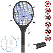 Carica l&#39;immagine nel visualizzatore di Gallery, Racchetta Zanzare Elettrica Ricaricabile 2 in 1, Swatter Insetti Elettrico...