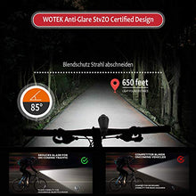 Carica l&#39;immagine nel visualizzatore di Gallery, WOTEK Luci per Bicicletta Set Bici Ricaricabili e Impermeabili USB...