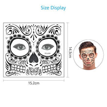 Carica l'immagine nel visualizzatore di Gallery, ZERHOK Halloween Tatuaggi di Faccia,8 PCS Halloween Tatuaggi Temporanei Moda Decorazione Festa a Tema Halloween Festa in Festa di Trucco
