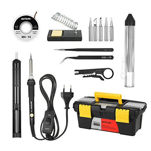 Saldatore Kit 60W, Meterk 14 in 1 Saldatrice a Temperatura...
