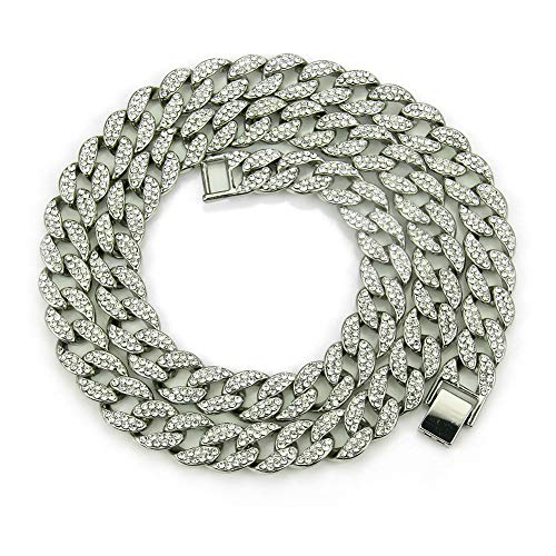 Kucosy Collana da Uomo, Hip Hop Uomo Argento-20cm(8 Inch) - Ilgrandebazar