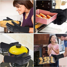 Carica l'immagine nel visualizzatore di Gallery, MILcea Guanti da forno, resistenti al calore, per cucina e barbecue, per saldatura (nero)