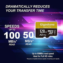 Carica l&#39;immagine nel visualizzatore di Gallery, Gigastone Scheda di Memoria Micro SD XC da 128GB e Adattatore. 128 GB A2 V30.