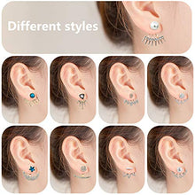 Carica l&#39;immagine nel visualizzatore di Gallery, Orecchini, Comius 9 Pairs Jacket CZ Stud Fiore di Loto Cava Orecchino...