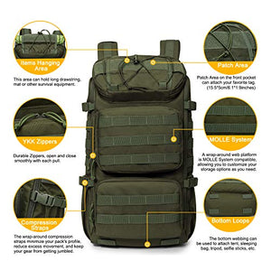 Mardingtop 28L/35L Zaino Tattico Militare Molle Zaini da 35L, Army Green