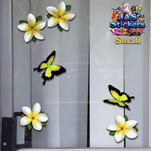 Carica l&#39;immagine nel visualizzatore di Gallery, Plumeria frangipani bianca a fiore singolo + adesivi per auto piccoli... - Ilgrandebazar