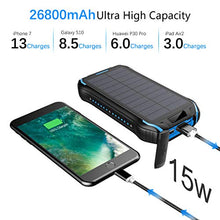 Carica l&#39;immagine nel visualizzatore di Gallery, Soluser Powerbank 26800mAh Caricabatterie Portatile Solare Powerbank, Blue - Ilgrandebazar