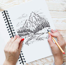 Carica l'immagine nel visualizzatore di Gallery, Blocco per Schizzi A4 con Copertina Rigida – Carta Molto Spessa da 200 g/m² – Grande a Spirale per Bambini, Professionisti, Disegni – 21 x 29 cm, 40 Fogli / 80 Pagine