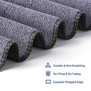 Tsumbay 12 Pezzi 400gsm Panno in Microfibra, Panni per Pulizia Nero Lato