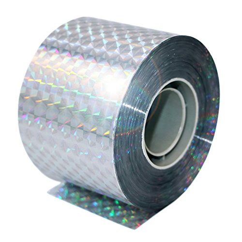 110m x 5 cm Nastro Repellente olografico Riflettente, 110 m x 5 cm, Silver - Ilgrandebazar
