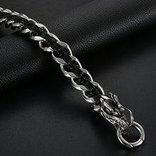 Carica l&#39;immagine nel visualizzatore di Gallery, OIDEA Bracciale Braccialetto Uomo Pelle Acciaio Inox Collegamento... - Ilgrandebazar