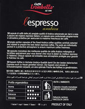 Carica l&#39;immagine nel visualizzatore di Gallery, Caffè Trombetta L&#39;Espresso Arabica - Confezione da 50 Capsule - Ilgrandebazar