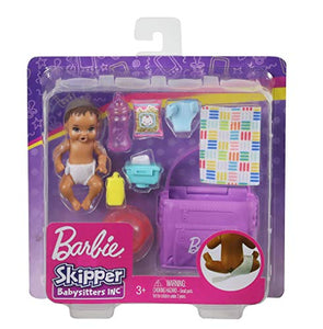 Barbie- Skipper Teneri Bebè Playset Pappa e Cambio Pannolino, Bambola con... - Ilgrandebazar