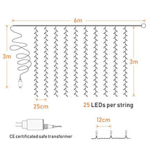 Carica l&#39;immagine nel visualizzatore di Gallery, Tenda Luminosa, Hezbjiti Luce Stringa 600 Leds &amp; Adattatore Spina Uk-eu