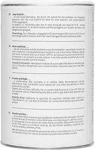 nu3 Erythrit Zucchero Eritritolo 750 g - Dolcificante Senza Calorie + Indice... - Ilgrandebazar