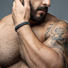 Carica l&#39;immagine nel visualizzatore di Gallery, SERASAR | Bracciale in Pelle Premium per Uomo Nero |Serratura - Ilgrandebazar