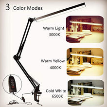Carica l&#39;immagine nel visualizzatore di Gallery, NovoLido LED Lampada da Tavolo con Morsetto, 3 Modalità di Colore Nero - Ilgrandebazar