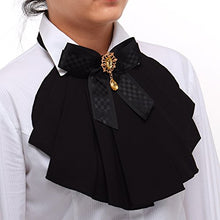 Carica l&#39;immagine nel visualizzatore di Gallery, BLESSUME Donne vittoriano Chiffon jabot Collo Collare 1 pezzo Nero - Ilgrandebazar