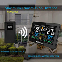 Carica l&#39;immagine nel visualizzatore di Gallery, Kalawen Stazione Meteo Automatica Digitale Wireless Meteorologica con Schermo LCD Display Sveglia Tempo Data Temperatura umidità Previsioni di Tempo con Sensore Esterno Wireless
