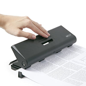 Rapesco Perforatore a 4 fori 75-P, Fora fino a 16 fogli 80gsm, Nero - Ilgrandebazar
