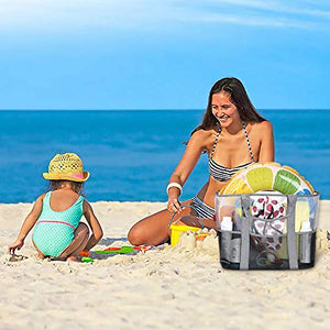 YOOFAN Borsa da Spiaggia-Borsa Grande a Rete Spiaggia - M, Grigio