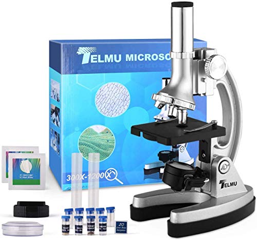 TELMU Microscopio per studenti 300X-600X-1200X Magnifications Microscopio...