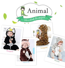 Carica l'immagine nel visualizzatore di Gallery, DEBAIJIA Bambino Flanella Pagliaccetto con Cappuccio 0-36M Inverno Tutina Animale Carino Jumpsuit Ragazzi Ragazze Pigiama (Nero-80)