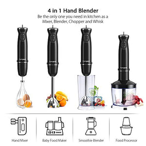 homgeek Frullatore ad Immersione, Mixer a Immersione Professionale 4 in 1, 5... - Ilgrandebazar