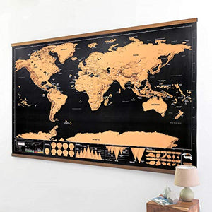 CAMWAY Mappa del Mondo da Grattare,Scratch Map World Extra Large 82X59...