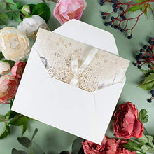 Carica l&#39;immagine nel visualizzatore di Gallery, 50 CARTE CONFEZIONE Fai da te partecipazioni matrimonio taglio laser inviti... - Ilgrandebazar