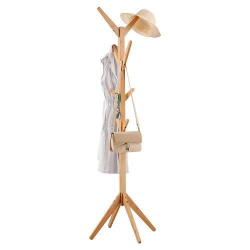 LANGRIA Appendiabiti di Bambo Tipo Albero con 8 Ganci in 4 Size-2, Bamboo