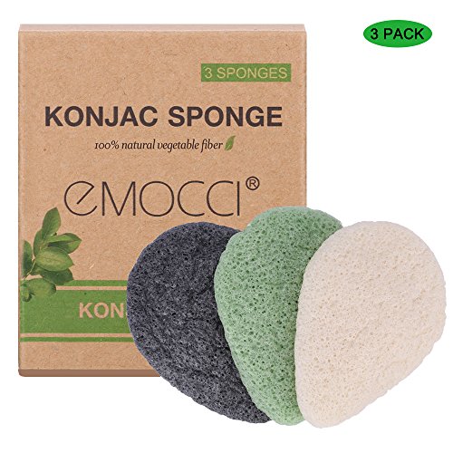Konjac Spugna Facial - 3 pezzi Gocce d'acqua Sponge Natural Activated... - Ilgrandebazar