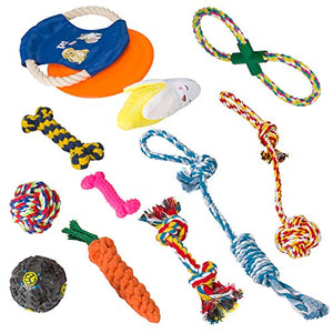 ZIIDOO Set di Giocattoli per Cani, Corda da Masticare, Frisbee, Palla che... - Ilgrandebazar