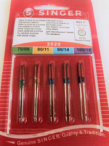 Singer 2020 823 R - Aghi per i tessuti di cotone, 10 pezzi