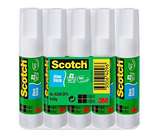 Scotch Colla Stick Permanente, senza Solventi, 5pz x 8 gr x 8 - Ilgrandebazar