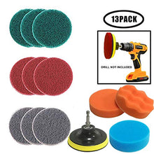 Carica l&#39;immagine nel visualizzatore di Gallery, JOQINEER 13 Pezzi Pagliette Abrasive per Elettrico Trapano - Pulitore 13Pcs