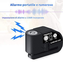 Carica l&#39;immagine nel visualizzatore di Gallery, YOHOOLYO Lucchetto Antifurto Moto Bloccadisco Allarme Sonoro 110DB... - Ilgrandebazar