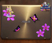 Carica l&#39;immagine nel visualizzatore di Gallery, Fata fantasia frangipani plumeria fiore rosa + farfalla auto adesivi -... - Ilgrandebazar